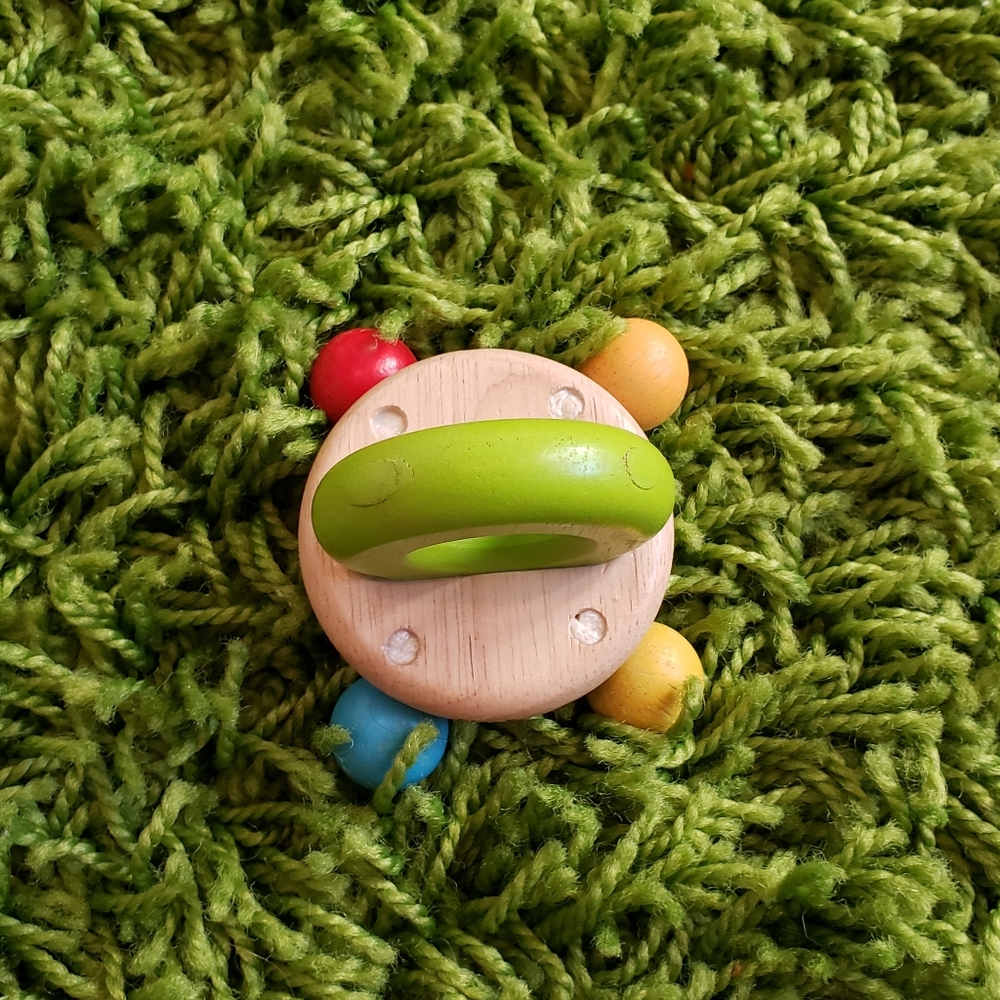 Plan Bell Rattle Wooden Baby Clutching Teether